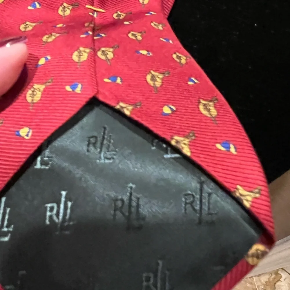 Lauren - Ralph Lauren - 100% Silk Red Necktie Tie Neck Tie - Red